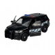 Metalowy Ford Explorer Police 2023 Welly – widok z przodu z otwartymi drzwiami.